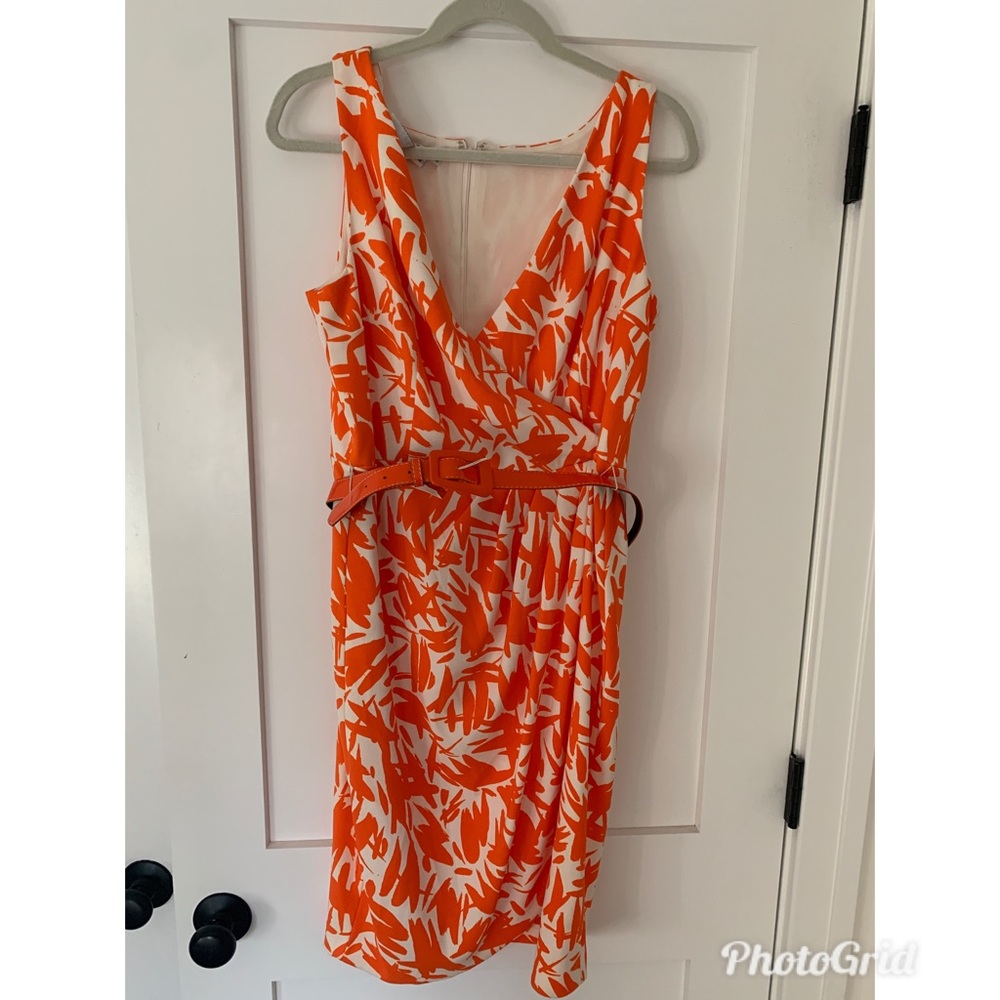 Maggy London Faux Wrap Sleeveless Dress